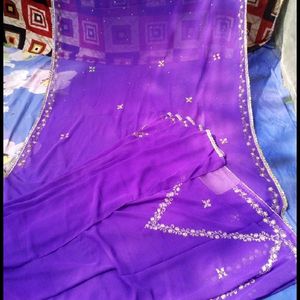 Beautiful Saree With Blouse And Fall