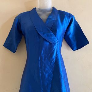 Blue Designer Look High Neck One Piece