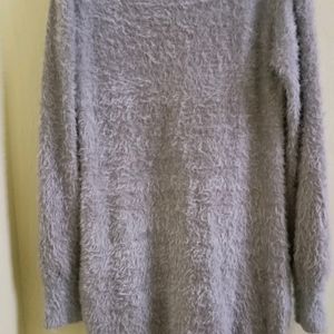 Wansili Grey Long Woolen Dress.