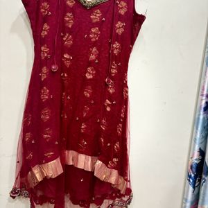 Maroon Kurti With Dupatta