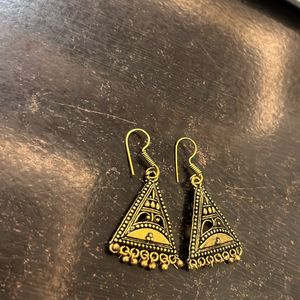 Golden Stylish Triangle Shape Earrings For Women