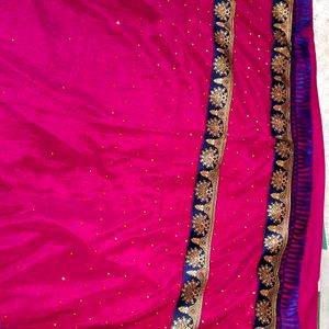 Wedding Party Wear Sequin Heavy Border Saree