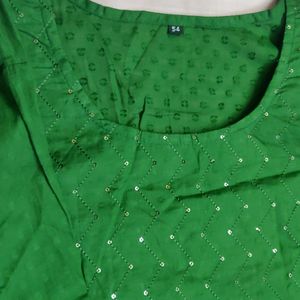 A Brand New  DEEP GREEN sequined 54 Size Kurta