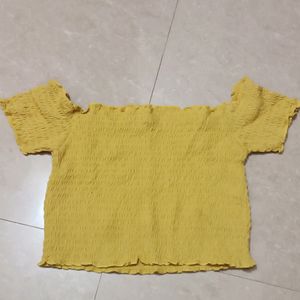 Yellow Off Shoulder Top(32-34inch)