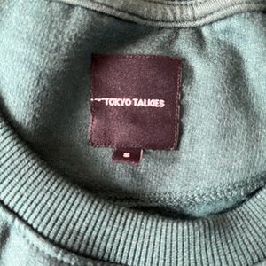 Tokyo Talkies Green Embroidered Sweatshirt