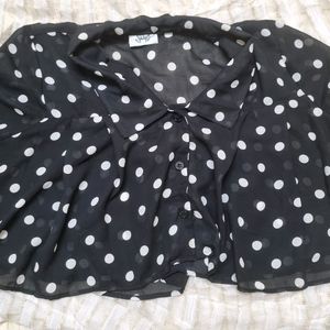 KOREAN SHEER POLKA DOTS TOP