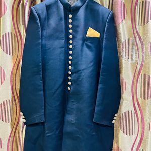 Mens Navy Blue Sherwani For Engagement/Wedding