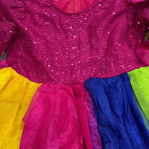 Multicolour sequence frock