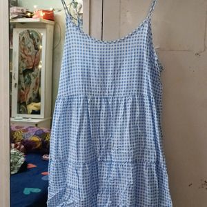 Blue White Checker Dress