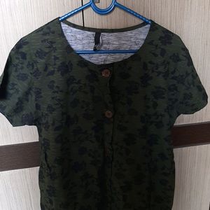 Olive Green Color Max Top