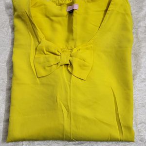 Women's Top On Jeans And Trouser Yellow Color