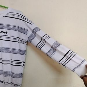 White Striped Sweatshirt