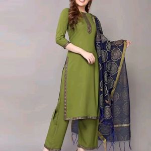 Sawan Special Green Kurta Dupatta Palazzo Set