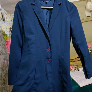 Ajio Navy Blue Full Sleeves Blazer