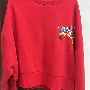 Red Crop Sweatshirt