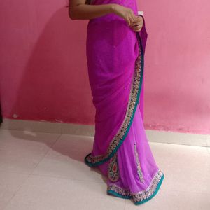 Elegant Magenta Colour Saree