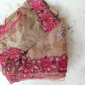 Full Net Saree With Blouse Sare