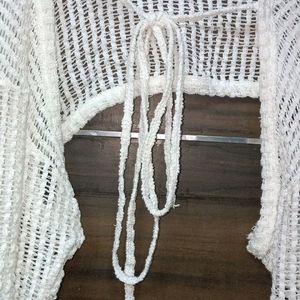 Crochet White Oultra Pullover