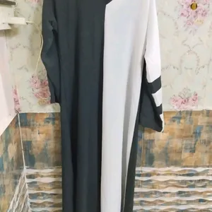 Grey And Off White Abaya/Burkha/Niqab