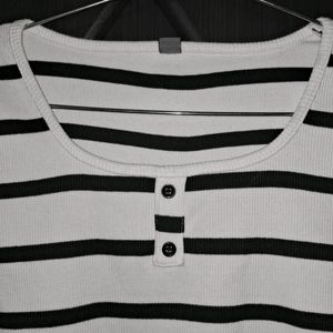 Stripped White Crop Top