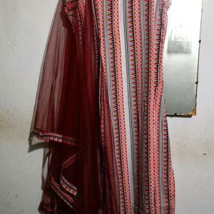 Straight Kurti Pant Set With Dupatta