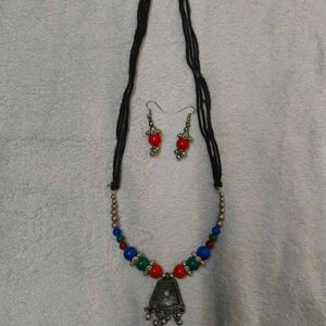 Ethnic Neck Piece With Earrings