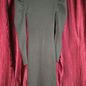 Dark Green Bodycon Dress Knee Length