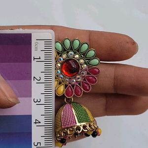 2 Jhumka Set Multicolor