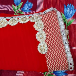 Women red Saree