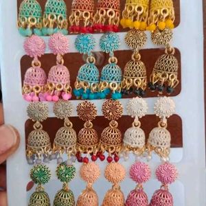 Beautiful Colourful Jhumka Earrings Palate