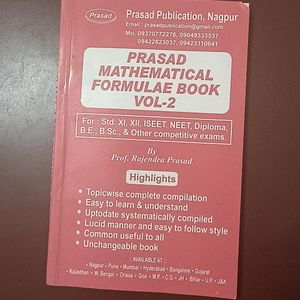 Prasad Mathematical Formulae Book Vol-2