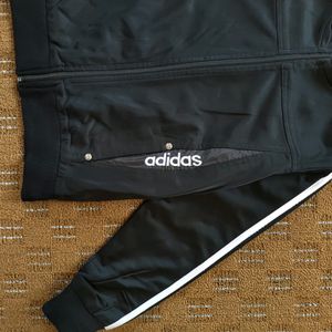 ADIDAS BLACK ZIPPER UPPER JACKET