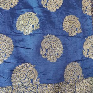 Pink And Blue Art Silk Saree For Women