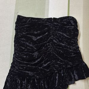 velvet mini skirt