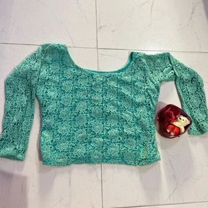 Lace Sea Green Top