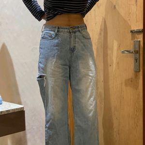 Highwausted Side Cut Denimss