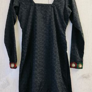 Black Embroidery Kurta