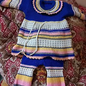 Woolen Co-ord Set For Baby Girl