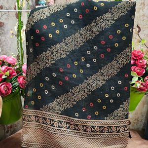 Black Leheriya Saree, All Over