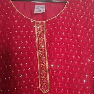 Festive Maroonish Red Kurta Set