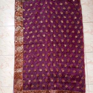 Net Embroidery Saree With 34 Blouse