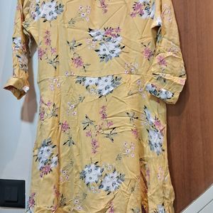 Cute Yellow Color Floral One Piece