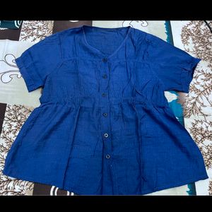 Blue Peplum Top(Women)