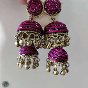 Pink Jhumkas