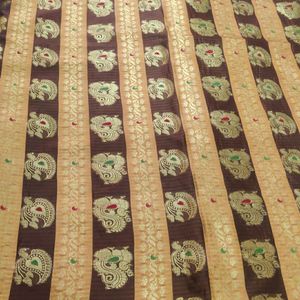 Choco Yellow Banarasi Silk with Stone Work