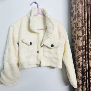 Cute Off White Crop Jacket