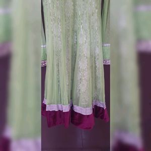 Purple And Green Anarkali Suit