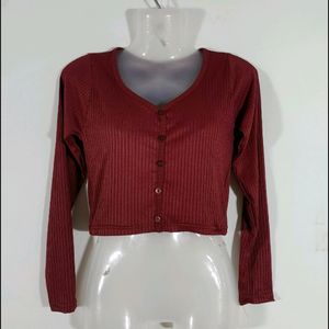 Cute Maroon Crop Top