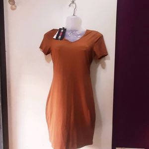 Sandstone Color Bodycon Dress