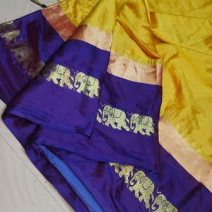 Beautiful Haldi Ceremony Yellow Saree